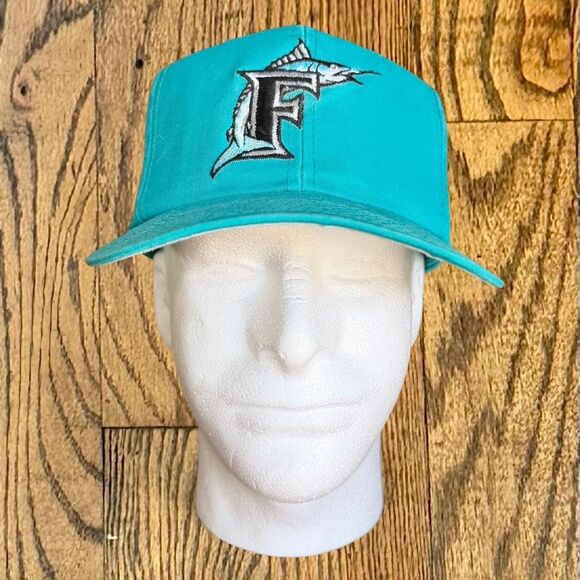 Vintage 90’s Florida Marlins Drew Pearson SnapBack Hat w/ Youngan Snaps - Picture 1 of 5
